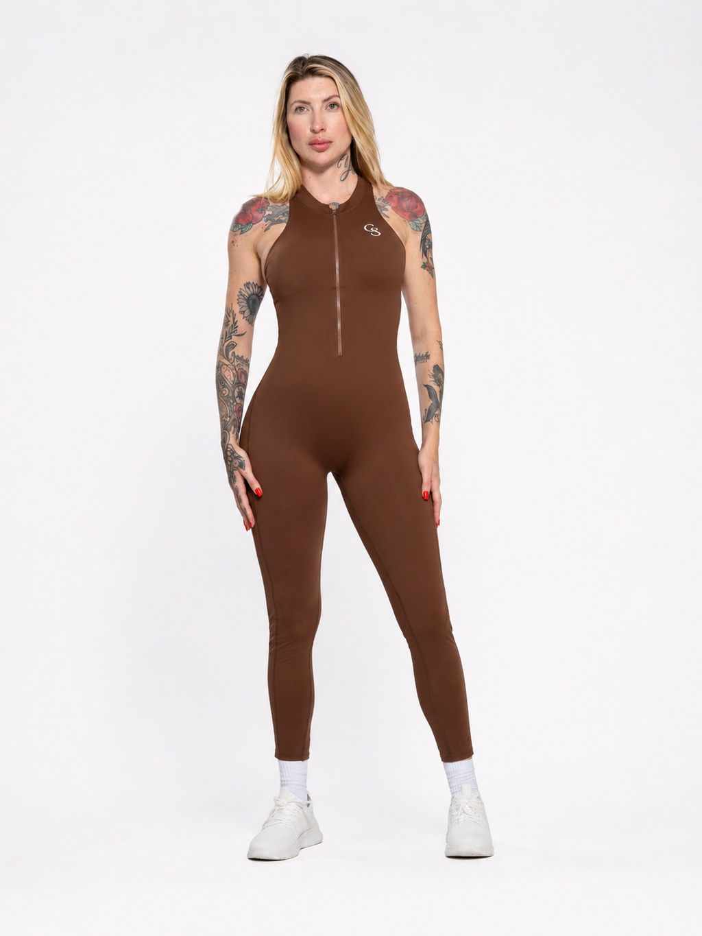Aspen Sculpt Jumpsuit — Brown
