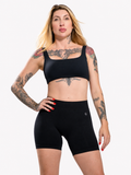 Savannah Straight-Neck Top — Black