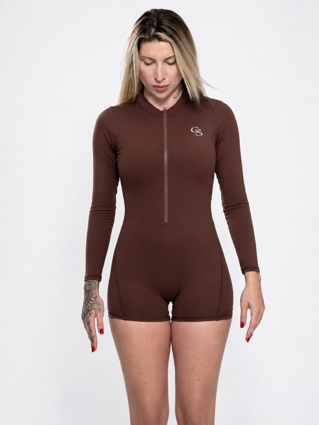 Soho Long-Sleeve Bodysuit — Brown
