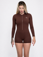 Soho Long-Sleeve Bodysuit — Brown