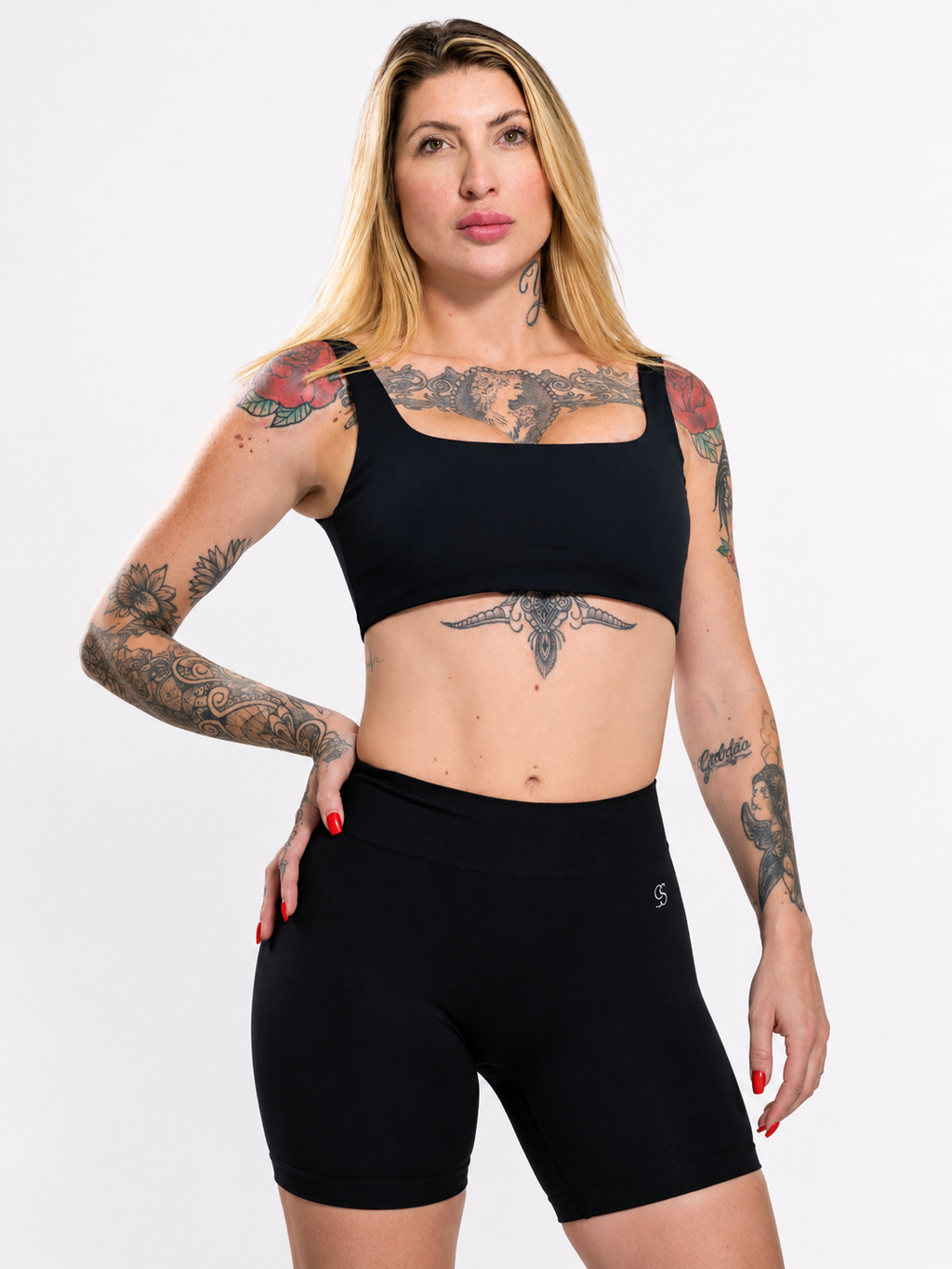 Savannah Straight-Neck Top — Navy