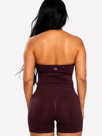 Maui Wide-Strap Bodysuit Top — Burgundy