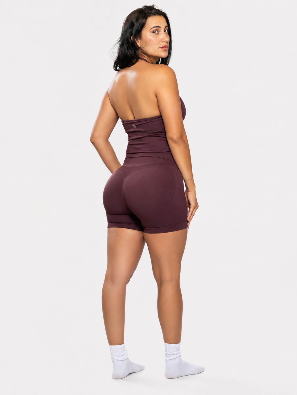 Maui Wide-Strap Bodysuit Top — Burgundy