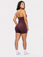 Maui Wide-Strap Bodysuit Top — Burgundy